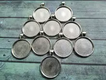 10 unids/lote 25mm tamaño interior 10 colores plateado patrón clásico serie ajuste 25mm cabujón Base de cristal configuración bandeja; Promoción con pérdida de dinero