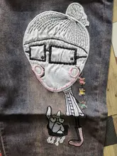 Pantalones bombachos holgados de Estilo Vintage coreano para mujer, Vaqueros bordados hasta el tobillo, informales