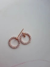 LByzHan-pendientes de tuerca redondos geométricos para mujer, de Plata de Ley 925, con diamantes de imitación de cristal, joyería bonita