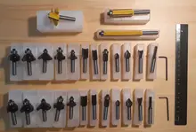 1Pc de 45 grados de bloqueo de broca para ranuradora de inglete 6mm 1/4 mango madera Tenon herramienta de corte de fresado perforación fresado para madera aleación de carburo