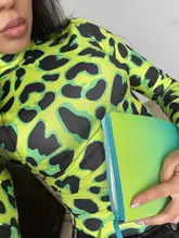 CNYISHE-body de manga larga con estampado de piel de leopardo para mujer, ropa de calle Sexy verde neón, mono, Tops de leopardo ajustados, monos de moda
