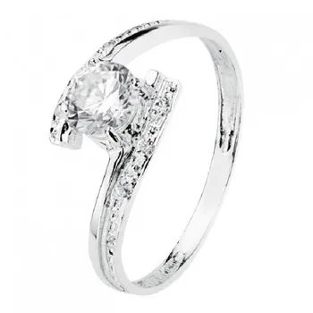 18K WHITE GOLD SOLITAIRE ZIRCONIA 5.25MM AND PAVE 
18K WHITE GOLD SOLITAIRE ZIRCONIA 5.25MM AND PAVE