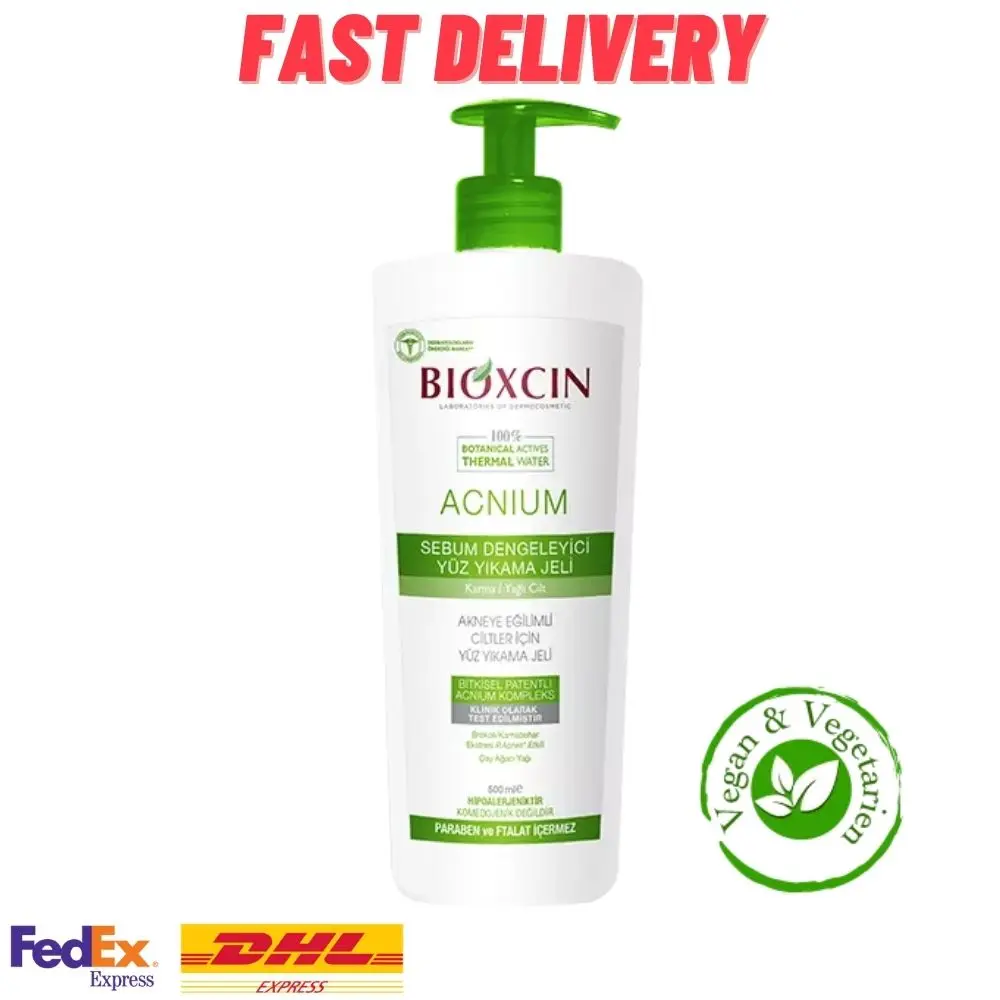 Bioxcin Acnium Sebum Balancing Face Wash Gel 500ml Hypoallergenic, Non-Comedogenic, Vegan/Vegetarian, Paraben and Phthalate Free
Bioxcin Acnium Sebum Balancing Face Wash Gel 500ml Hypoallergenic, Non-Comedogenic, Vegan/Vegetarian, Paraben and Phthalate Free