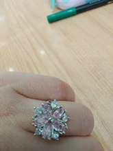 Nuevo romántico flor de cerezo circón anillos de dama de moda elegante Sakura princesa anillos de boda de joyería de la novia