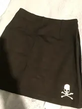 Bazaleas-minifalda informal Punk para mujer, faldas cortas bordadas con calavera blanca