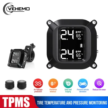 Motorcycle TPMS Solar Power Tyre Pressure Monitoring System LCD Car Security Alarm Systems 2pcs Tyre Pressure External Sensors
Motorcycle TPMS Solar Power Tyre Pressure Monitoring System LCD Car Security Alarm Systems 2pcs Tyre Pressure External Sensors
