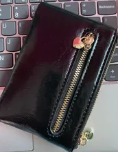 Nuevo cuero genuino de piel de vaca y PU billetera de mujer moneda monedero cremallera pequeña bolsas de dinero dama bolsa titular de la tarjeta con Llave de Anillo