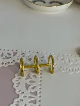 Anillo de bisagra para encuadernación, libro de hojas sueltas, chapado en Metal, escritorio de níquel, calendario, círculo, 3 anillos para Álbum de llaves de tarjeta