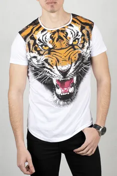 DeepSEA Male White O-Neck T-Shirt 100 Cotton Tiger Slim Fit Lycra Short Sleeve Slim GYM Street Clothes Casual spring Summer 2001997 
DeepSEA Male White O-Neck T-Shirt 100 Cotton Tiger Slim Fit Lycra Short Sleeve Slim GYM Street Clothes Casual spring Summer 2001997