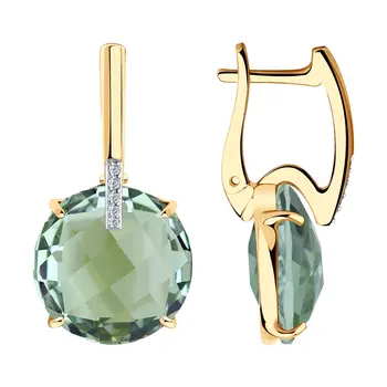 Sokolov drop earrings with stones in gold with amethyst and cubic zirconia, fashion jewelry, 585, women's male, long earrings
Sokolov drop earrings with stones in gold with amethyst and cubic zirconia, fashion jewelry, 585, women's male, long earrings