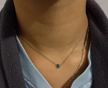 Collar a la moda de acero inoxidable para mujer, gargantillas de amor a la moda, collar largo de acero dorado personalizado, colgante delicado, regalo para pareja