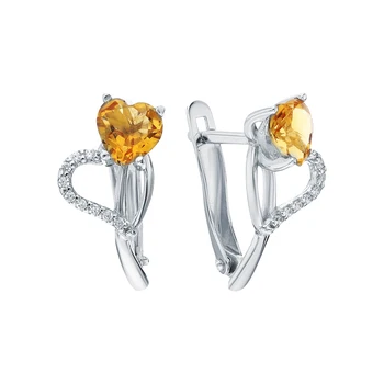 Silver earrings with cubic zirconia and citrine sunlight
Silver earrings with cubic zirconia and citrine sunlight