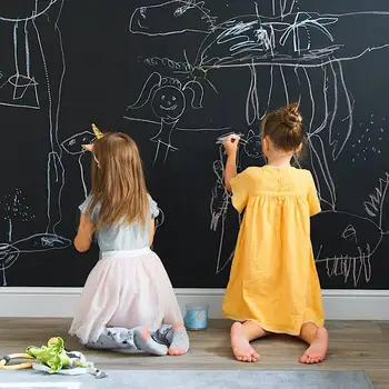 Pizarra adhesiva negra, uso profesional, para tizas y tiza líquida, varias medidas, ideal para habitaciones niño 
Pizarra adhesiva negra, uso profesional, para tizas y tiza líquida, varias medidas, ideal para habitaciones niño