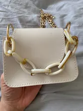 Bolsos cruzados de cuero para mujer, bolso de mano pequeño con cadena para hombro