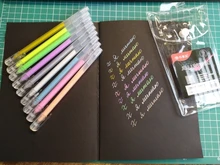 Juego de 9 bolígrafos y 1 cuaderno, diario de bocetos para Graffiti, cubierta suave de papel negro, cuaderno de bocetos, suministros escolares de oficina, 2020