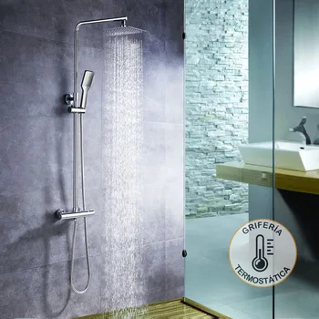 Kibath shower Column thermostatic extra long QUA Quad, extendable from 100 to 150cm. Sprayer 20cm and handle Square
Kibath shower Column thermostatic extra long QUA Quad, extendable from 100 to 150cm. Sprayer 20cm and handle Square