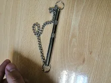 Silbato largo de latón para mascotas, puede ajustar el sonido, silbatos para perro, perros, cola, suministros para mascotas