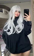 HUAYA-peluca rizada largo ondulado Lolita con flequillo para niña, peluca de Cosplay de fiesta diaria, sintética, resistente al calor, Color rosa degradado