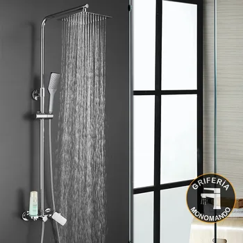 Kibath shower Column mixer square model DUA with shelf integrated extensble 80-120cm. Handle and sprayer Square
Kibath shower Column mixer square model DUA with shelf integrated extensble 80-120cm. Handle and sprayer Square