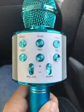Micrófono portátil inalámbrico con Bluetooth, dispositivo profesional de Karaoke con USB, altavoz KTV, estudio de Radio, WS858