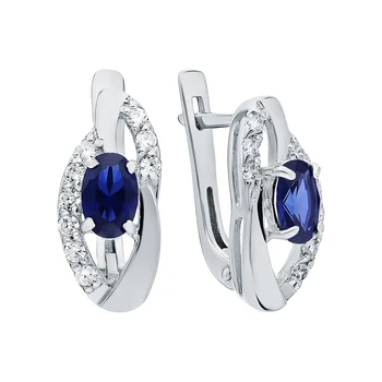 Silver earrings with cubic zirconia and Sapphire synthetic sunlight sample 925
Silver earrings with cubic zirconia and Sapphire synthetic sunlight sample 925