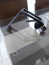 Black Tap Faucet Sink-Tap Mixer Bathroom-Basin Hot-Water Hollow-Design Deck-Mounted Single-Handle