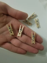 Mini Clips de madera Natural para fotos, pinza de ropa artesanal, decoración, suministros escolares, 25mm, 50 Uds.