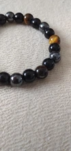 De moda 10mm brazaletes ojo de tigre de los hombres hematita Pulsera Energy Balance obsidiana joyas para cuidado de la salud para el regalo de las mujeres Pulsera Hombre