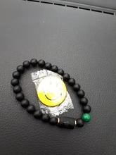 Abalorios de piedra negra de 8mm para Hombre y mujer, pulsera de constelación de 12 pares, pulsera Masculina, joyería para Hombre