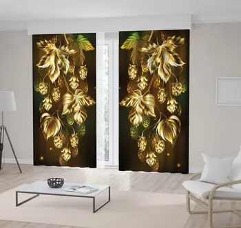 Curtain Gold Branch of Hop Green Leaves on Black background Nature Stylish Floral Pattern Printed
Curtain Gold Branch of Hop Green Leaves on Black background Nature Stylish Floral Pattern Printed