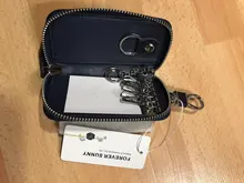 LLavero de cuero dividido de vaca para hombre y mujer, bolsa organizadora para llaves de coche, billetera pequeña multifuncional, Mini monedero