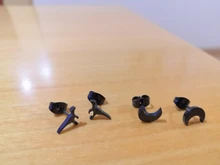 Jisensp-pendientes Punk de acero inoxidable para mujer, joyería de uso diario, aretes redondos, corazón, estrella, luna