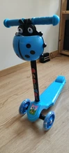 Patinete de viento Ladybug para niños y niñas, patineta plegable de 3 ruedas con altura ajustable, adaptable, de 3 a 8 años