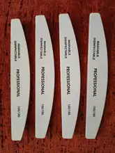 Juego de limas para uñas de media luna, juego de limas para uñas con tope de lijado blanco de 100/180 granos, pulidor de uñas de Gel UV, herramientas de cuidado de manicura, 4 Uds.