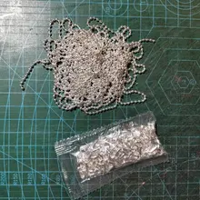 Lote de 100 unidades de 200, 1,5, 2,0 y 2,4mm, cuentas de bolas, conectores de cadena, cierres, accesorios de cadenas de joyería Diy, suministros para collar