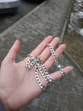 Collar de cadena de eslabones cubanos para hombre, de acero inoxidable, Color dorado, negro y plateado, talla 3-7mm