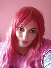 LOUIS FERRE largo degradado rojo rosado pelucas sintéticas azul púrpura Cosplay peluca con Bnags para las mujeres negras resistente al calor de fibra