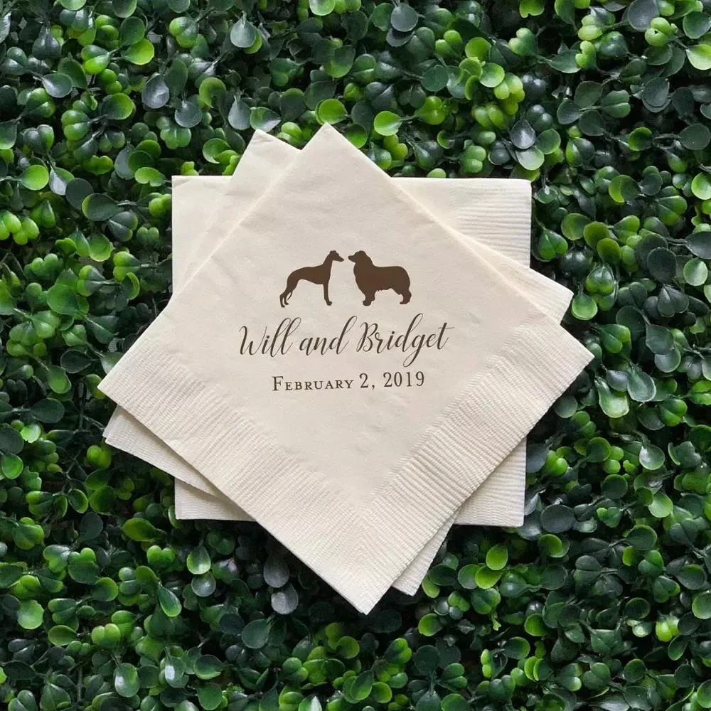 Personalized Wedding Napkins, Bridal Shower, Rehearsal Dinner, Engagement Party, Custom Bar Napkins,Wedding Napkins, Dog Napkins
Personalized Wedding Napkins, Bridal Shower, Rehearsal Dinner, Engagement Party, Custom Bar Napkins,Wedding Napkins, Dog Napkins
