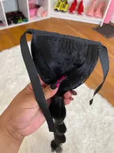 HOUYAN-Cola de Caballo larga de burbuja para mujer, linterna negra, coleta con cordón, accesorios para el cabello, coleta sintética a la moda