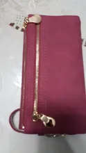 Cartera de cuero mate con doble cremallera para mujer, bolso de mano de día, cartera