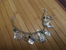 Pulsera SPN inspirada en la TV joyería Supernatural, brazalete de estrella, brazalete de espada, pulsera con cierre de garra de langosta, Sam, Dean, Winchester