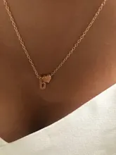 SMJEL A-Z collar con letras corazón pequeño inicial Collar para mujeres niñas niños joyería personalizada 26 carta Collier Pendientes de botón Pendientes