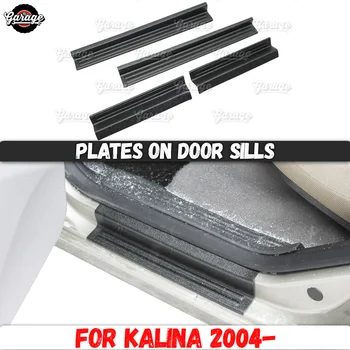

Plates on door sills for Lada Kalina 2004- ABS plastic 4 pcs interior molding of scratches car styling tuning