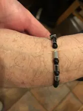 3 unids/set cubo a la moda pulsera de cuentas de los hombres negro mate pulsera de cuentas de piedra conjuntos para hombres regalo de la joyería