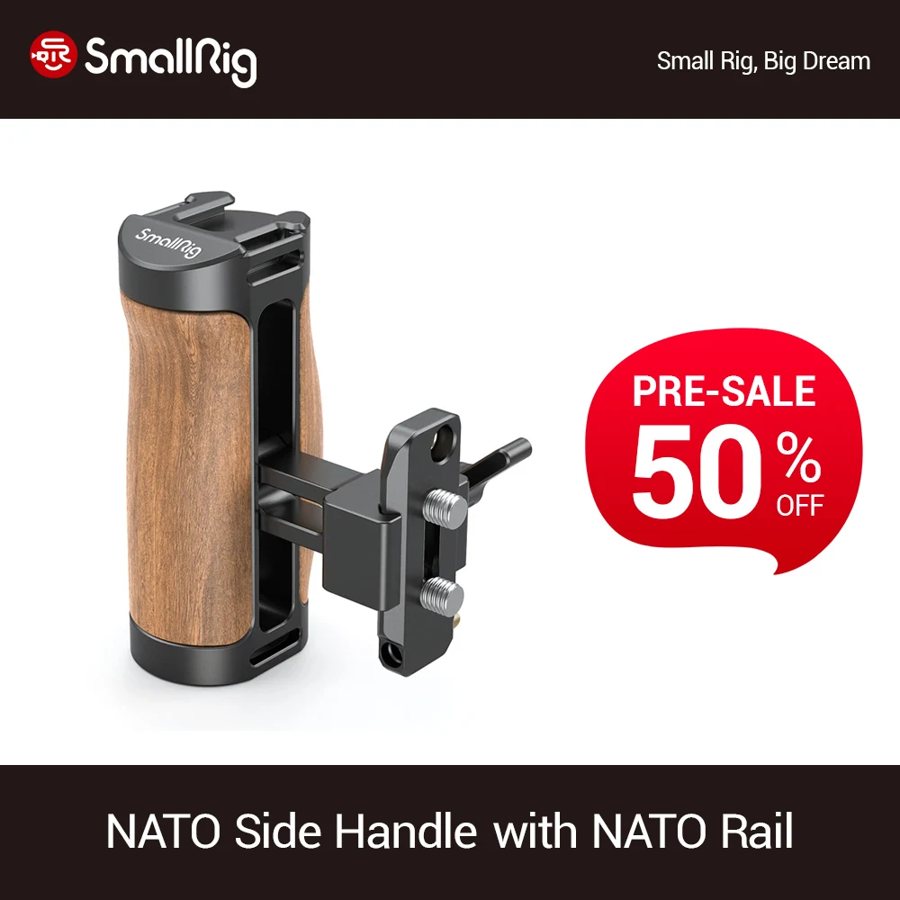 SmallRig Wooden NATO Side Handle For mirrorless/digital camera/other small camera usersWith Quick Release NATO Rail- 2978
SmallRig Wooden NATO Side Handle For mirrorless/digital camera/other small camera usersWith Quick Release NATO Rail- 2978
