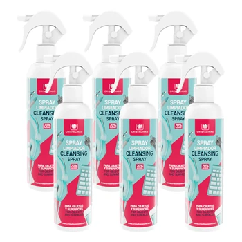 CRYSTAL CLEAR. Pack 6 format gun cleaner for objects and surfaces. Alcohol 70% (cosmetic ethanol). 6x250ml. 
CRYSTAL CLEAR. Pack 6 format gun cleaner for objects and surfaces. Alcohol 70% (cosmetic ethanol). 6x250ml.