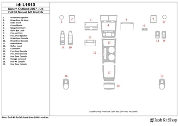 Interior lining for Saturn Outlook 2007-UP. Set L1613. 
Interior lining for Saturn Outlook 2007-UP. Set L1613.