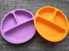Plato de comedor de silicona sin BPA para bebé, vajilla para el almuerzo con cara sonriente encantadora, platos de cocina para fruta, platos de cena de alimentación para niños, cuencos