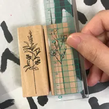 Serie de colección Vintage de hierba de flores, sello artesanal, madera para sellos de goma álbum de recortes, papelería, sello para álbum de recortes