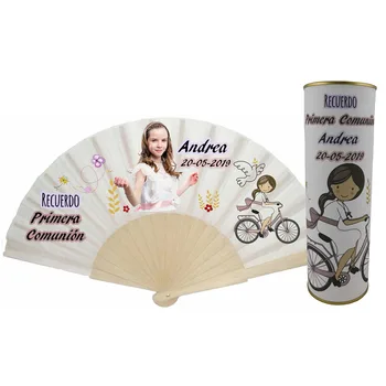 Sell You batch/personalized fan made from wooden rods with photo communion with personalized tin
Sell You batch/personalized fan made from wooden rods with photo communion with personalized tin
